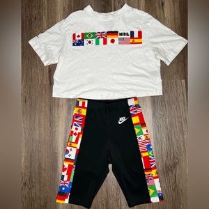 Nike Flag Crop Top & Biker Shorts